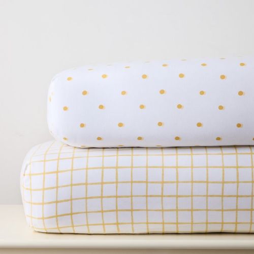 Painterly Grid & Shadow Dot Crib Sheet Bundle