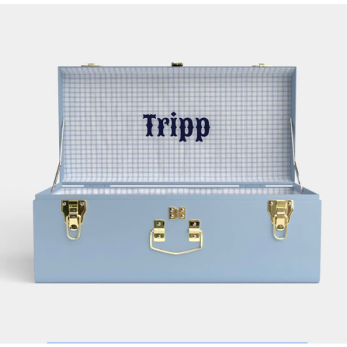 Petite Trunk - Light Blue - Picnic in Blue / Embroidery