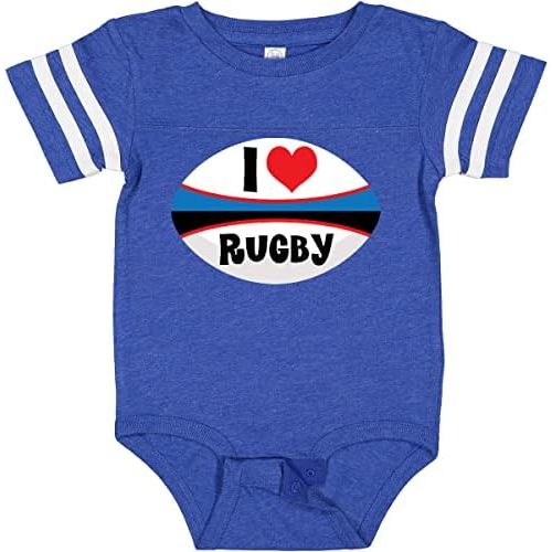 inktastic I Love Rugby Sports Ball Baby Bodysuit