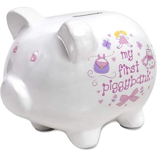Baby Essentials My First Piggy Bank, Baby's First Piggy Banks for Boys and Girls (Pink)