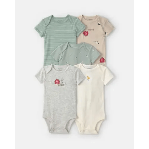 Baby 5-Pack Farm Animal Short-Sleeve Multipack Bodysuits | Carter's