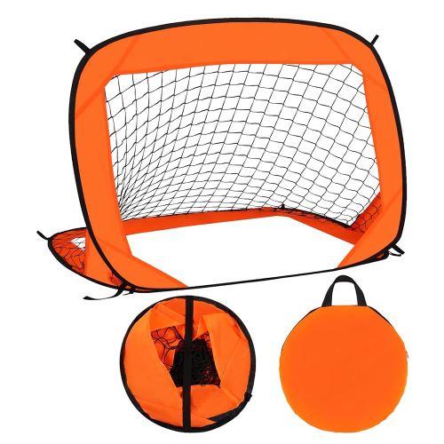 Pop Up Soccer Goal, 3.3x2.2ft Portable Soccer Goals for Outdoor Indoor, Foldable Backyard Soccer Goal, Mini Soccer Net with Carry Bag, Orange