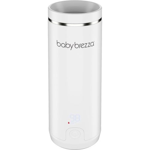 Baby Brezza Superfast Portable Baby Bottle Warmer – 67% Faster - Travel Breastmilk Warmer and Formula Warmer - Safe, Even Heating - Up to 9oz - No Adapters, White
