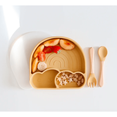 Rainbow Plate & Cutlery Set | Mustard