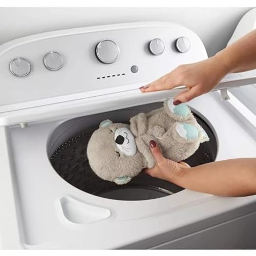 Fisher-Price Sound Machine Soothe 'n Snuggle Otter Portable Plush Baby Toy with Sensory Details Music Lights & Rhythmic Breathing Motion - Otter Soother