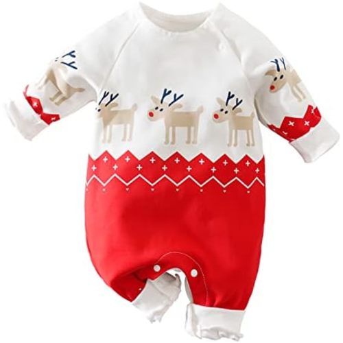 My First Christmas Baby Boy Girl Outfit Newborn Romper Infant Long Sleeve Xmas Santa Onesie Elf Reindeer Clothes