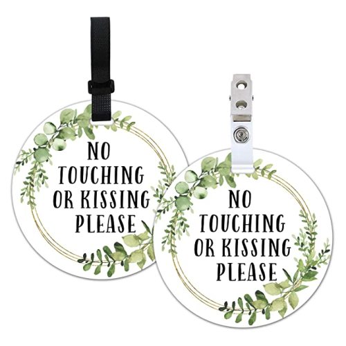 Don’t Touch Baby Sign, No Kissing Baby Car Seat Sign or Stroller Tag, 2 Pack Baby Stroller Car Seat Carrier Tag for Preemie Newborn (5 Inches)