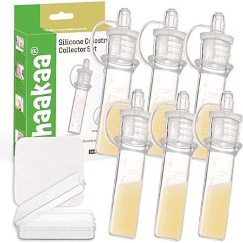 Haakaa Silicone Colostrum Collectors Set with Clear PP Storage Case 4 ml, 6 PK