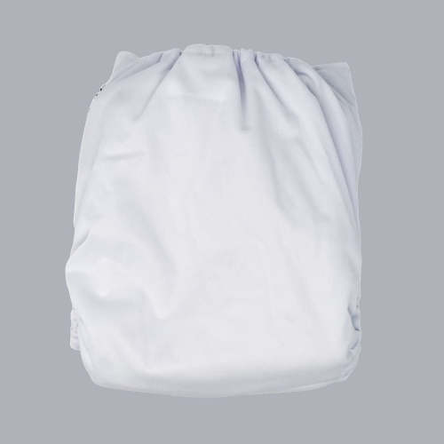 White w/ White Snaps - Pocket Diaper
