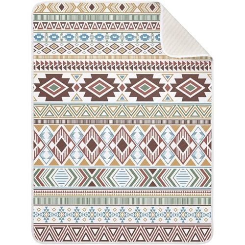 Baby Blanket for Boys Girls - Brown Aztec Navajo Kids Blankets, Unisex Soft and Comfor Children Blanket for Children Sound Sleep Boys and Girls Gifts 30 x 40 Inch