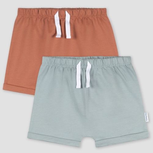 Gerber Baby 2pk Pull-On Shorts - Orange 0-3M