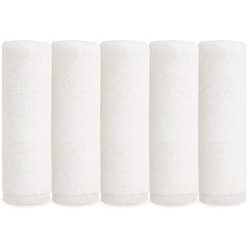 Natemia Organic Baby Washcloths – 12”x 12” Soft Cotton Baby Towels – Pack of 5 Multipurpose Baby Reusable Wipes for Infants, Toddlers and Parents