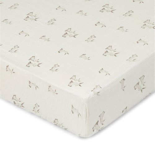 Crane Baby Organic Cotton Fitted Crib Sheet - Avery Bunny