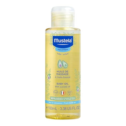 Mustela Baby Oil - Moisturizing Oil for Massage - with Natural Avocado, Pomegranate & Sunflower Oil - 3.38 fl. Oz