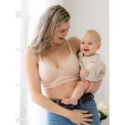 Signature Sublime® Contour Hands-Free Pumping & Nursing Bra | Beige