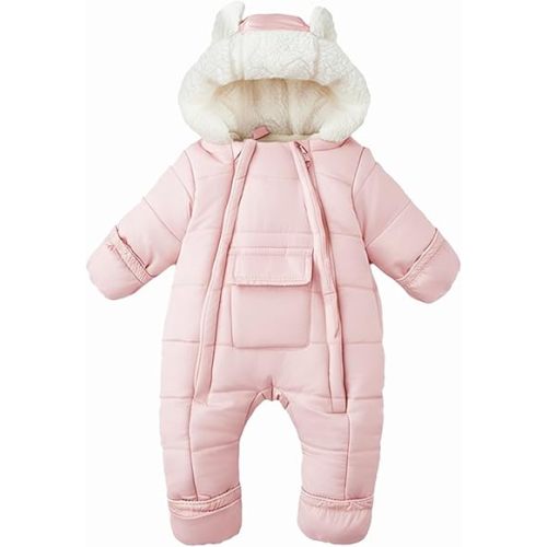 AiWMGL Baby Girls Boys Snowsuit Newborn Winter Clothes Jumpsuit Romper Infant Hooded Fleece Coat Jacket Outwear