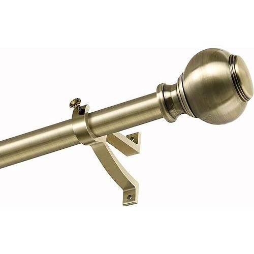 Antique Bronze Window Curtain Rods 36 to 72 Inch, Adjustable Curtain Rod,Heavy Duty Window Rods,Thicken Sturdy Drapery Rods,Single Telescoping Decorative Curtain Rod for Window