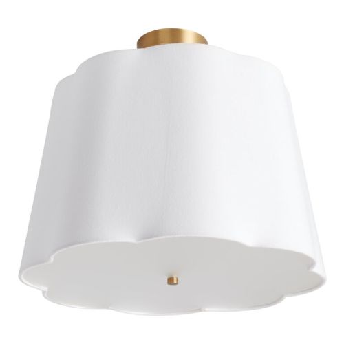 Lily White Scalloped Fabric Pendant Lamp