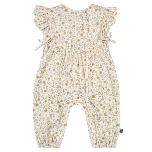 Modern Moments by Gerber Baby Girl Long Leg Romper with Ruffle Sleeves,
