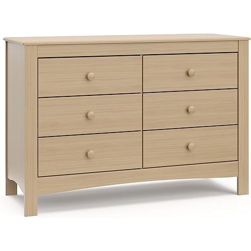 Graco Noah 6 Drawer Double Dresser – GREENGUARD Gold Certified, Dresser for Nursery, 6 Drawer Dresser, Kids Dresser, Nursery Dresser Drawer Organizer, Chest of Drawers