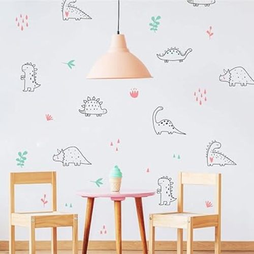Wall Decals, Peel and Stick Stickers, Drawing Dinos