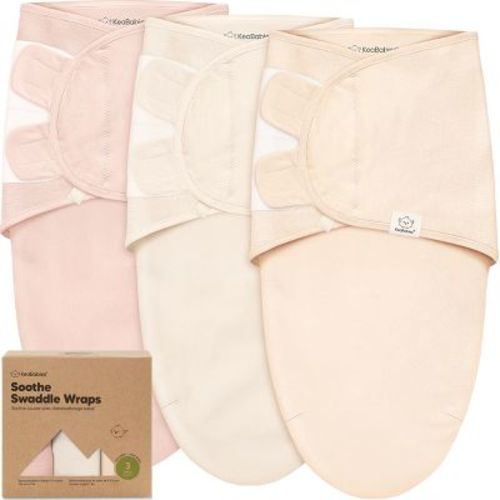KeaBabies 3pk Organic Swaddle Sleep Sacks Baby, Premies Newborn Swaddles Wrap 0-3 Months, Soft Wearable Swaddle Blanket (Angelic, X-Small)