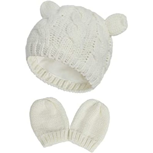 Baby Hat Glove Set Soft Newborn Mittens Baby Girl Boys Knitted Toddler Cap Infant Winter Beanie Mitten Sets