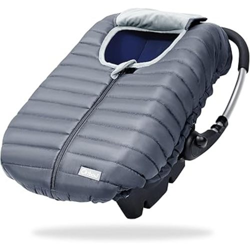 Orzbow Enfant Car Seat Covers - Cocoon Baby Cover for Boys & Girls, Rain & Snow Repellent, Breathable Windproof, Winter Protector, Center Zipper, Universal Fit for Infant Car Seat (0-12M), Grey