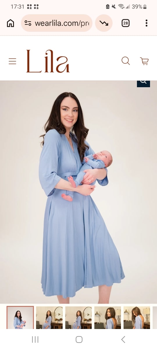 Lila Labor & Postpartum Gown in Periwinkle Blue