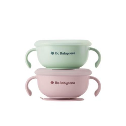 Bc Babycare 3-IN-1 Wonder Suction Snack Bowl Pink+Green