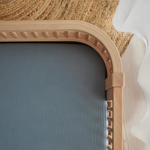 Crib Sheets – Organic Cotton Muslin Fitted Crib Sheet – Standard Size for Baby Boy and Baby Girl 28" x 52" Ultra-Soft and Breathable. (Tradewinds)