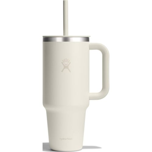 Hydro Flask 40 Oz Travel Tumbler with Handle, Lid and Straw - Insulated Stainless Steel in 40 Oz Ivory