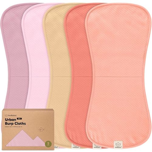 KeaBabies 5-Pack Organic Burp Cloths Baby Girl,Boy - Extra Large,Absorbent Baby Burp Cloths,Soft Burping Cloths for Babies,Newborn Burp Clothes,Cotton Burp Rags,Thick Burp Cloth (Muted Pastel/Quin)