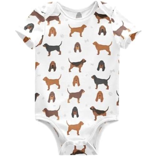 Pigsaly Cute Grey Schnauzer Dog Unisex Baby Bodysuits Cartoon Animals Newborn Short Sleeve Summer Jumpsuit Boy Girl 3M