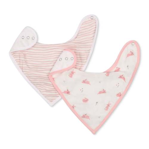 Bunny Pink Wave Baby Bib Set (2-Pack) | BambooLittle – Bamboo Little