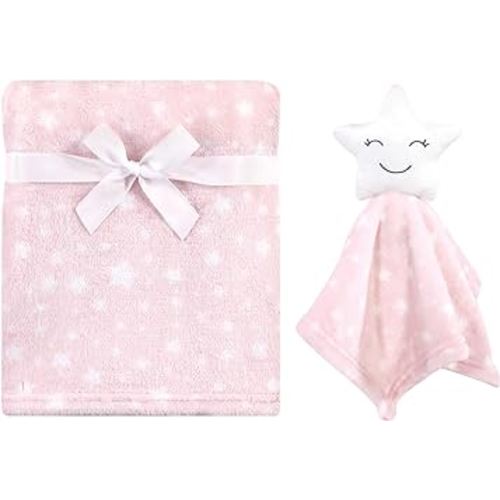 Hudson Baby Unisex Baby Plush Blanket with Security Blanket, Star Girl, One Size