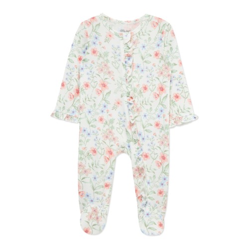 Little Me Botanical Footie with Ruffles | Nordstromrack