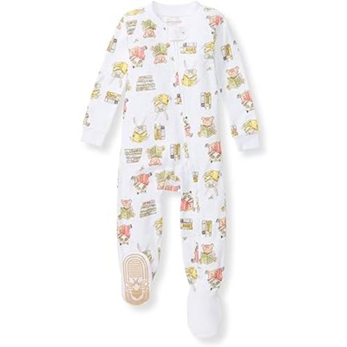 Burt's Bees Baby Girls' One-Piece Non-Slip Snug Fit Footed Pajamas