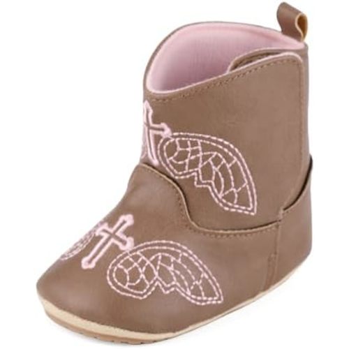 ESTAMICO Baby Girls Embroidery Western Boots