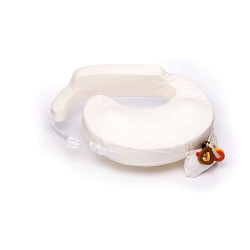 My Brest Friend Deluxe Nursing Pillow | With 100% Organic Cotton Slipcover | Ergonomic Breastfeeding Pillows | Supports Both Mom and Baby | Breastfeeding Essentials | Handy Side Pocket | Cream