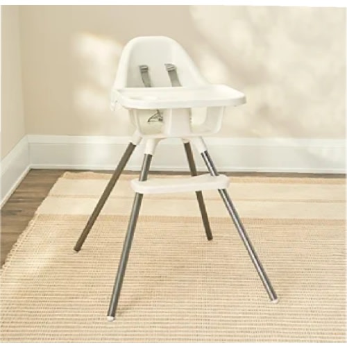 Regalo High Chair for Babies and Toddlers, Easy to Clean, Sturdy Award Winning Brand, Removable Oversized Tray with Cup Holder, Five Point Harness, White