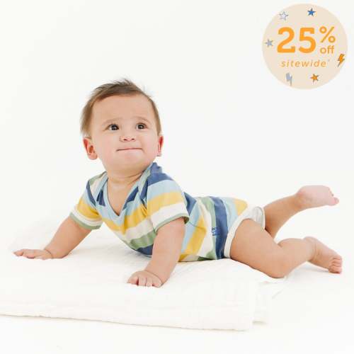 big multi stripe blue cloudstretch™ magnetic bodysuit – Magnetic Me