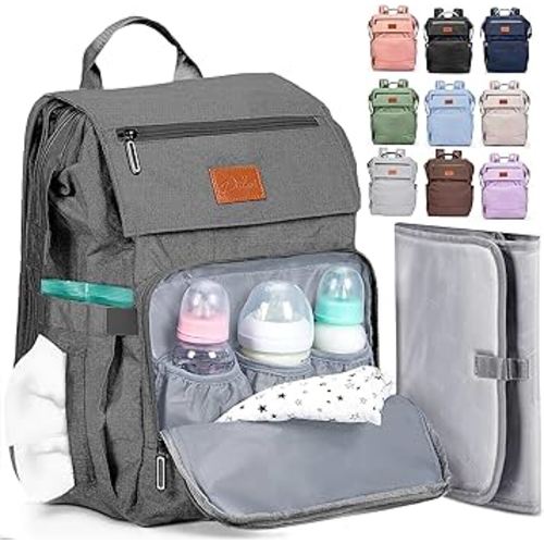 PILLANI Baby Diaper Bag Backpack - Large Bag for Boys & Girls, Waterproof Diaper Backpack - Travel Diaper Bags w/Changing Pad, Baby Registry Search & Shower Gifts - Essentials Must Haves Newborn Stuff