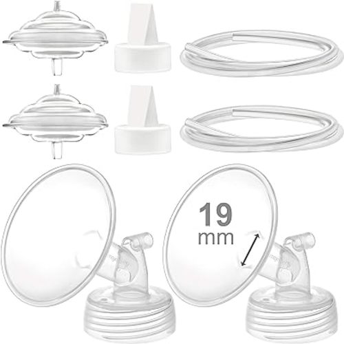 Maymom Pump Parts Compatible with Spectra S2 S1 9 Plus Breastpump, Flange (19mm) Valve Tubing Backflow Protector, Not Original Spectra Replacement Pump Parts S2 Accessories
