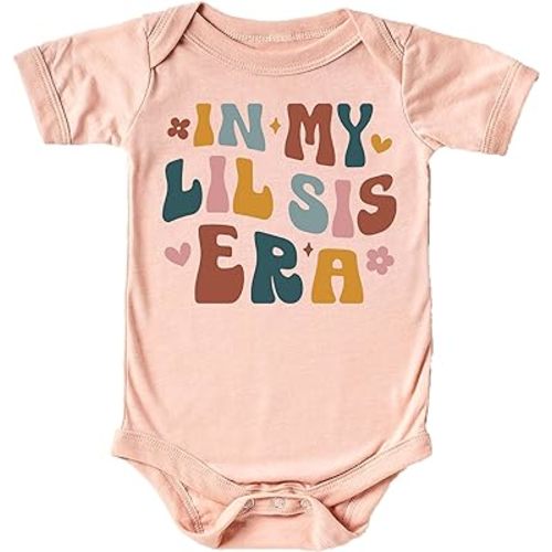 Olive Loves Apple In My Little Sister Era Bodysuit for Baby Girls Matching Little Sister Era Bodysuit