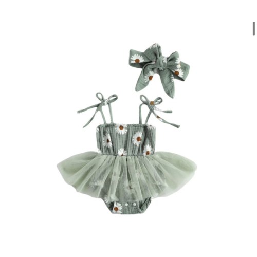 DAISY Tutu Romper with Headband - Hazel & Bo