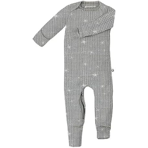 GUNAMUNA Unisex Newborn Baby Convertible Waffle Knit Pajama Sleep Onesie with Diaper Zipper, Footless Romper Sleeper
