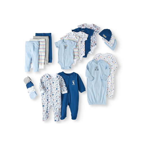 Garanimals Newborn Baby Boy Shower Gift Set, 20-Piece, Preemie-6/9 Months