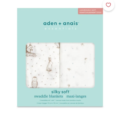 Aden + Anais Essentials Silky Soft Muslin Swaddles 2 Pack - Nealing nature - Clement