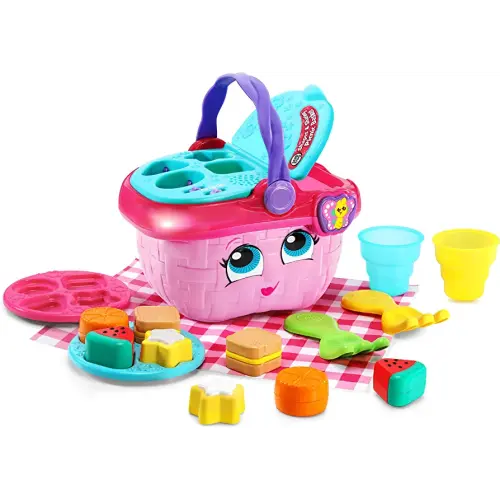 LeapFrog Shapes & Sharing Picnic Basket, Pink 6.22 x 8.66 x 6.69 inches